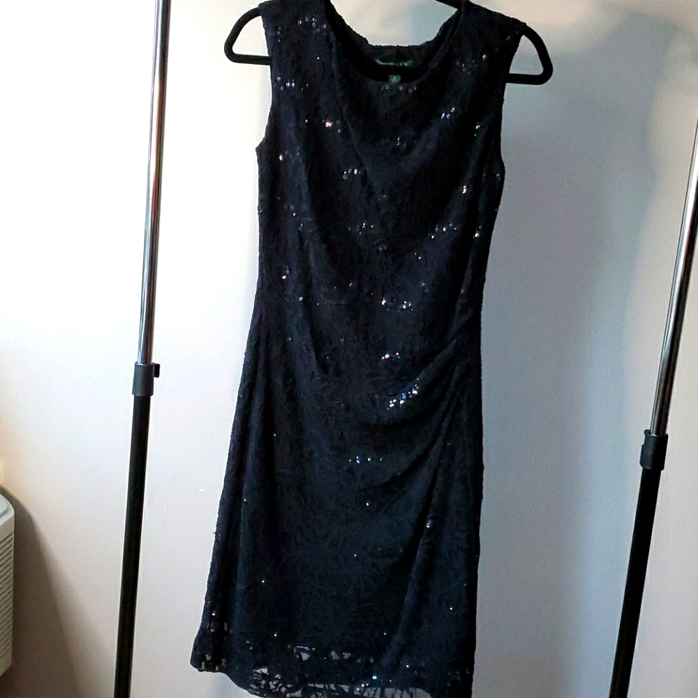 Lauren Ralph Lauren black elegant sequin dress